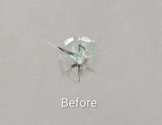 Windshield Chip picture before repair