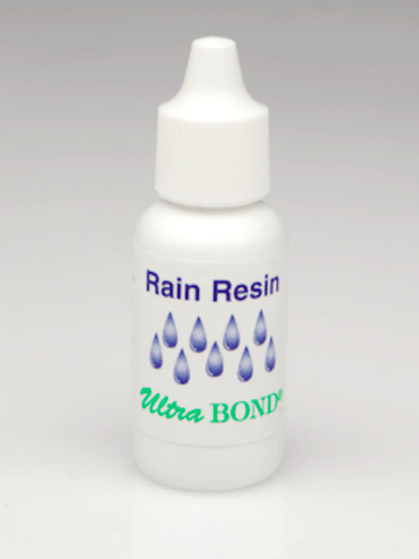 A white bottle of rain resin ultra bond