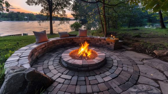 firepit at the lake