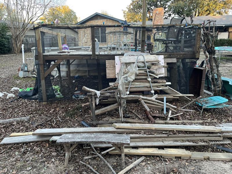 old shed, shed demolition, deck demo, demolition services, junk removal company, diana, longview tx, titan junk removal