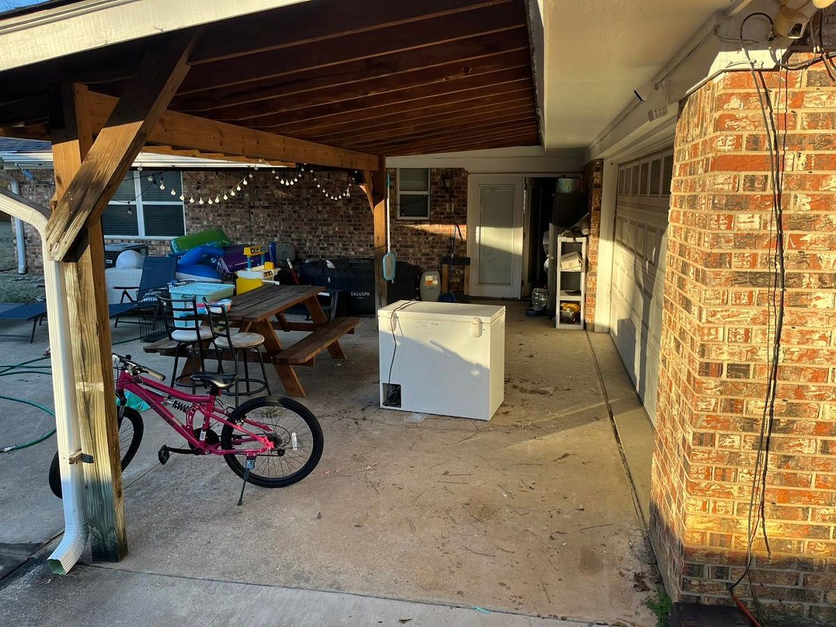 deep freeze in carport, appliance removal and recycling, diana, longview tx