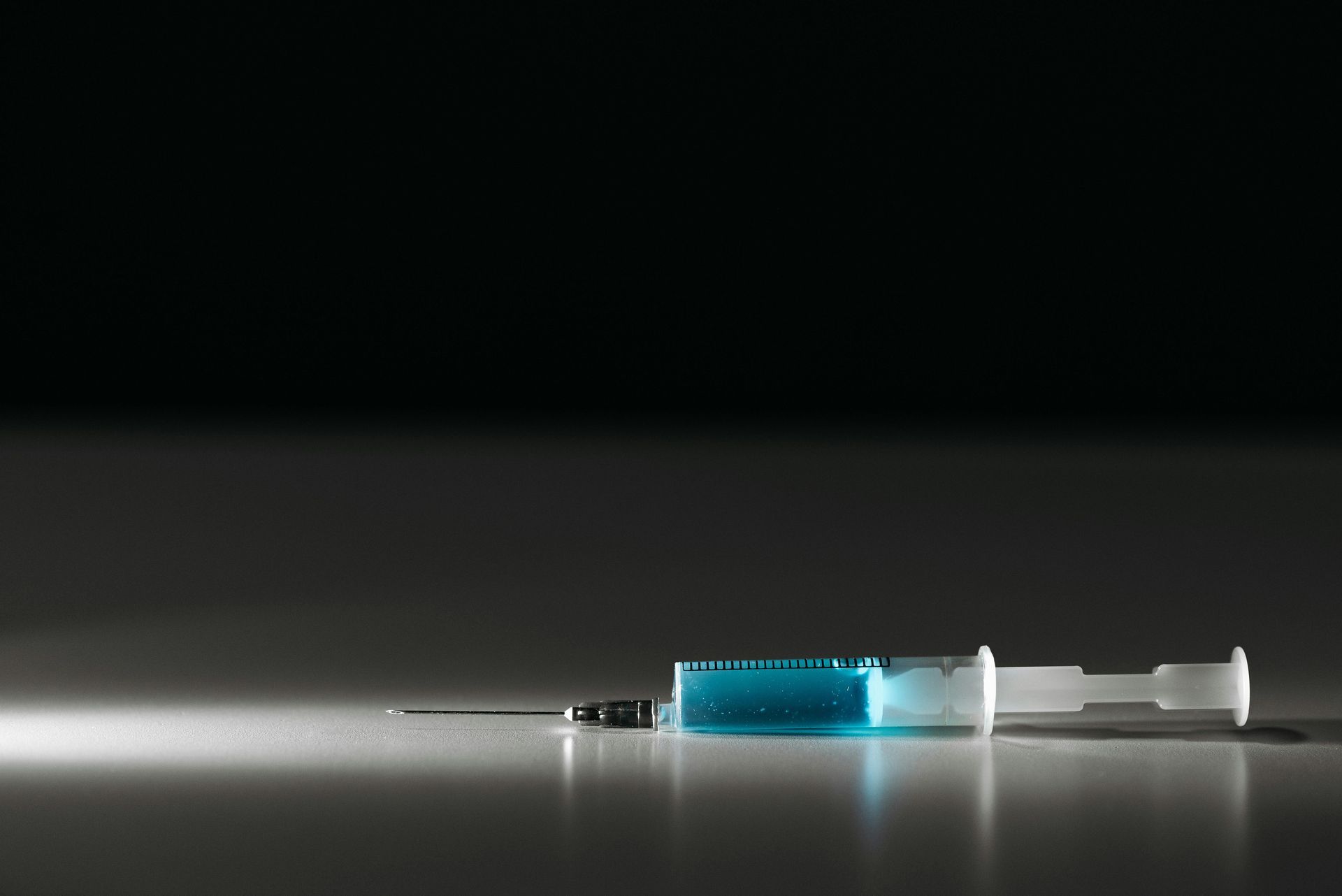 A syringe on a table