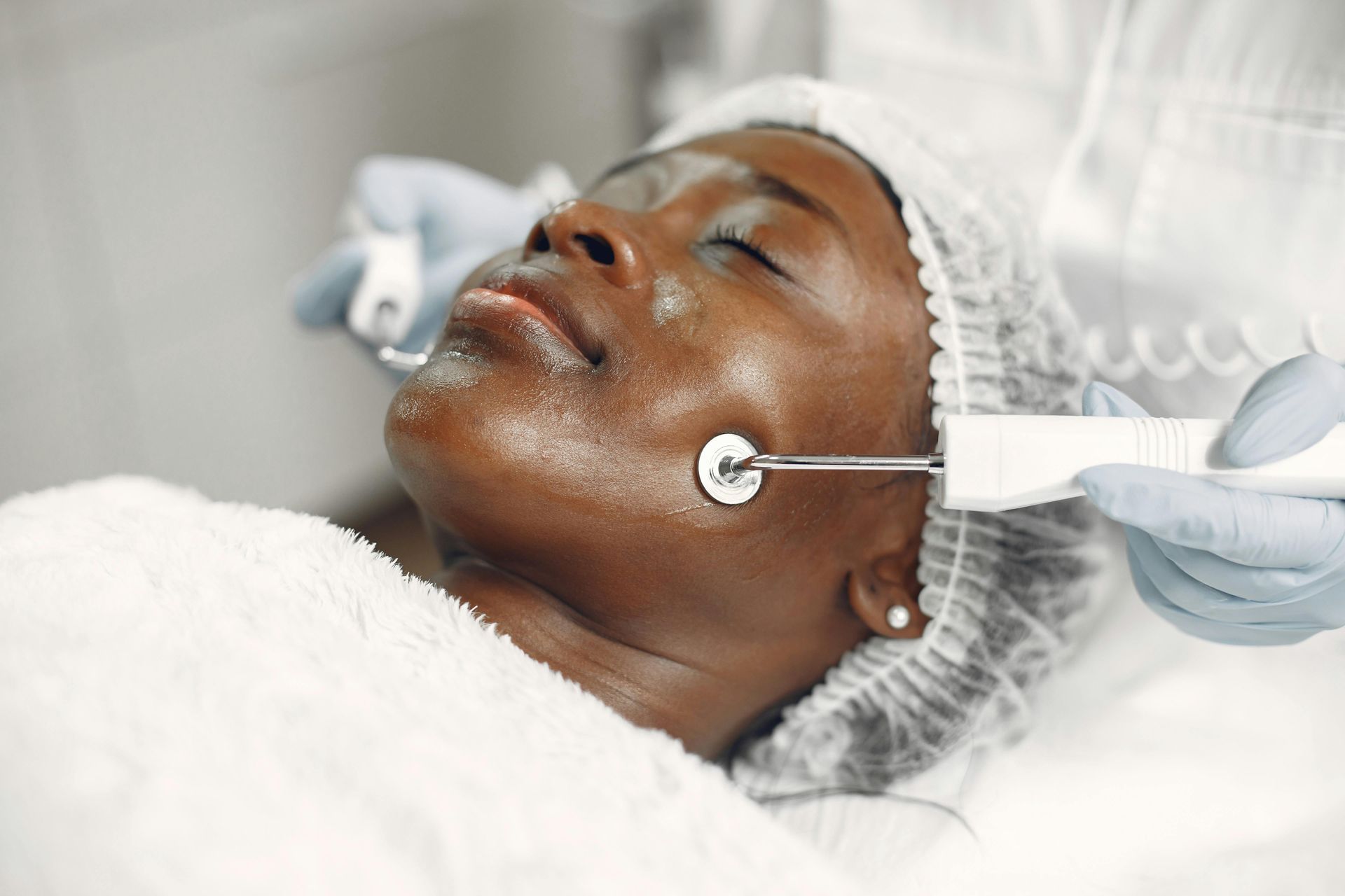 A relaxed patient receiving treatment