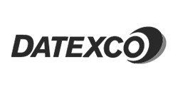 Logotipo de DATEXCO, en negrita y fuente sans-serif. La «O» está estilizada con formas oscuras curvas y superpuestas.