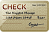 A close up of a check with the word check written on it.