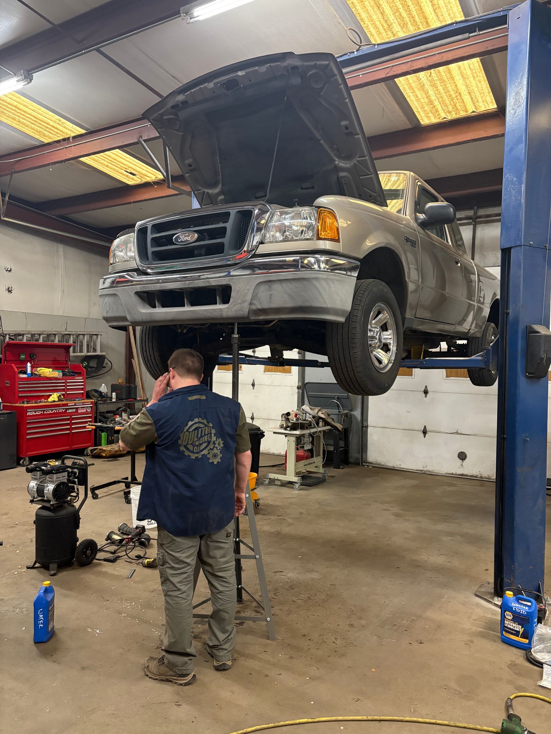 New oil pan gasket to stop a leak, This was a big job. We had to raise the engine and slide the transmission back to remove the oil pan and replace the gasket