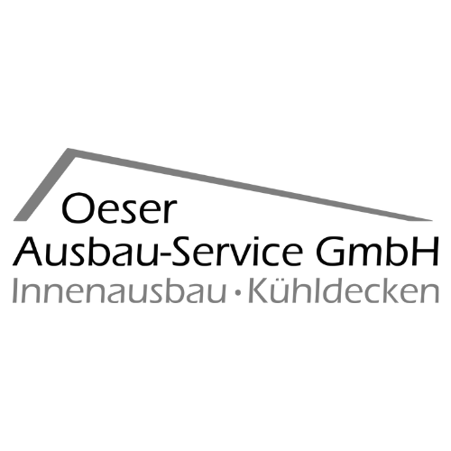 A black and white logo for oeser ausbau-service gmbh.