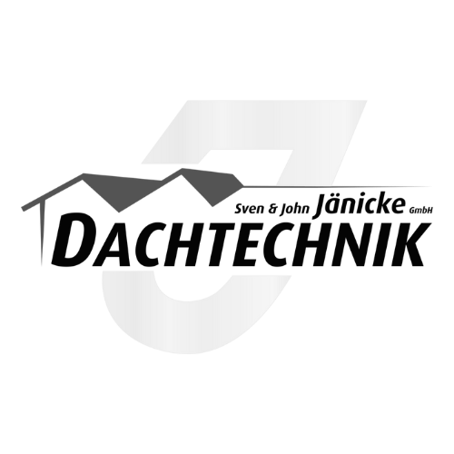 It is a black and white logo for a company called dachtechnik.