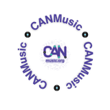 The logo for can music is in a circle on a white background.