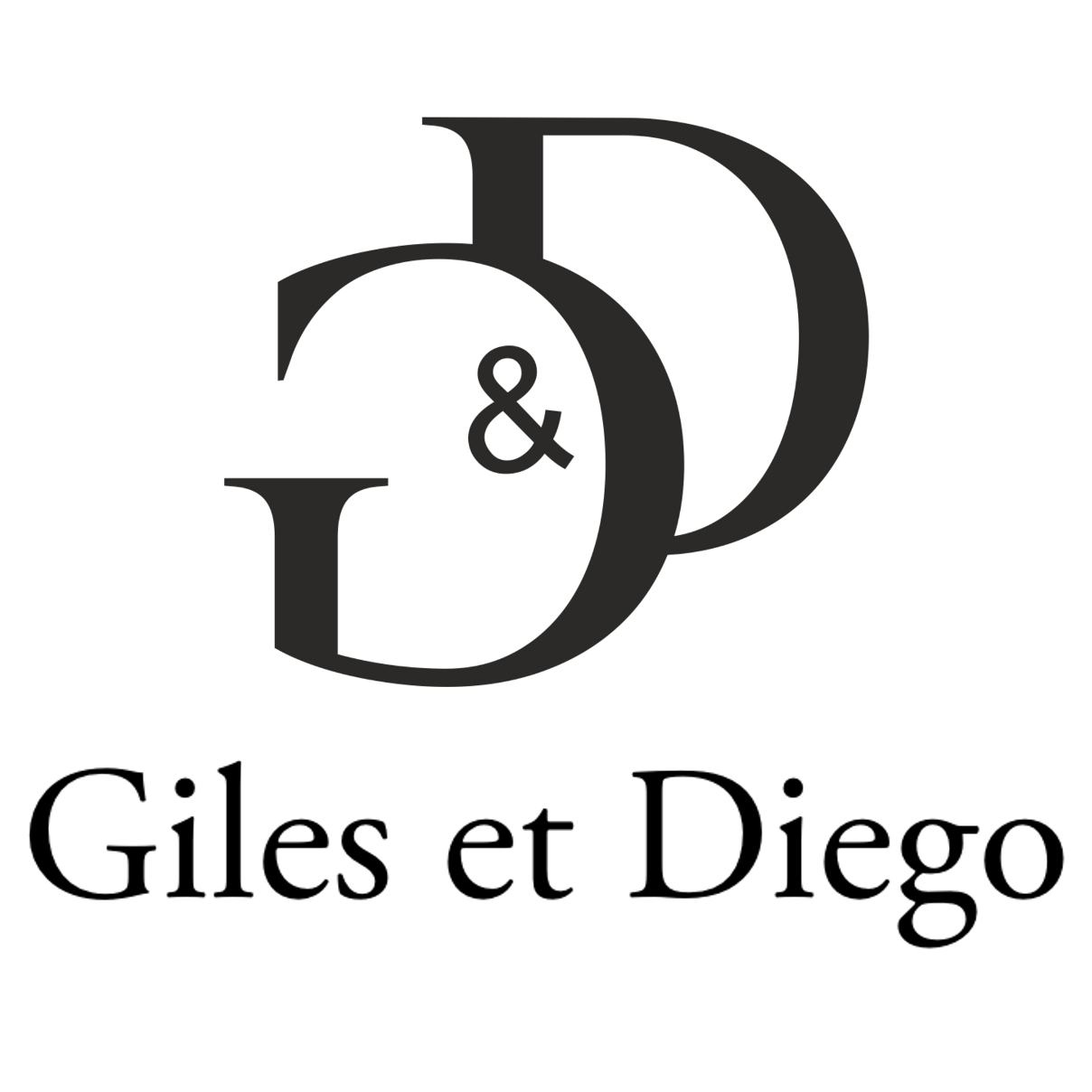 A logo for giles et diego with a letter g and a letter p