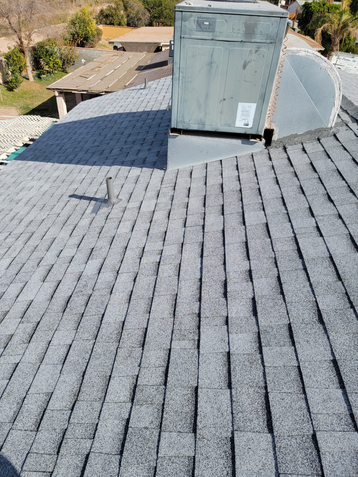New Roof in Imperial valley Installation Grey Shingles