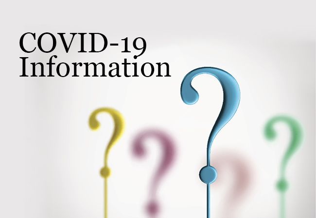 a bunch of question marks with the words covid-19 information