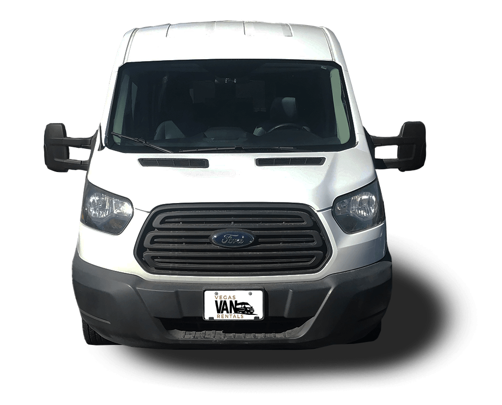 White Ford Passenger Van from Vegas Van Rentals