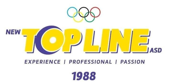Logo per la New Topline ASD con anelli olimpici, testo