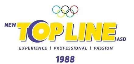 Logo per la New Topline ASD con anelli olimpici, testo