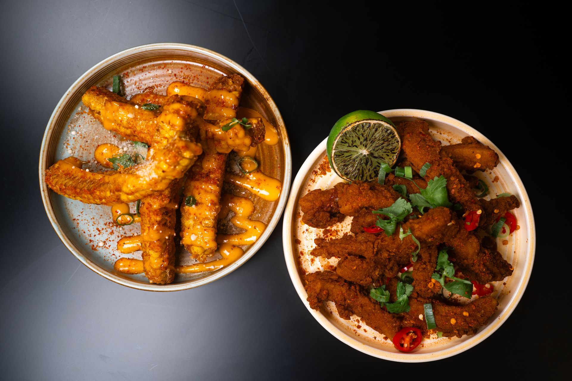 corn ribs and sezuchan calamari
