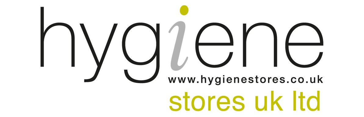 Logo for Hygiene Stores UK Ltd with the word “hygiene” and website.