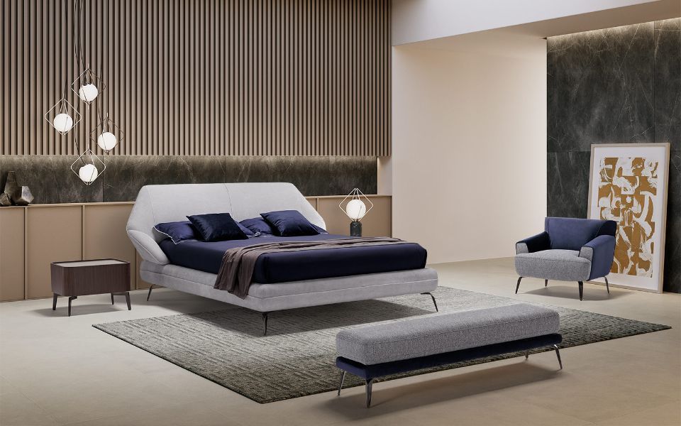 letto matrimoniale con panca abbinata