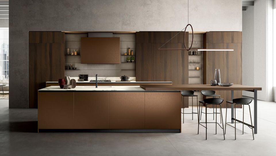 cucina sofisticata con elementi in legno