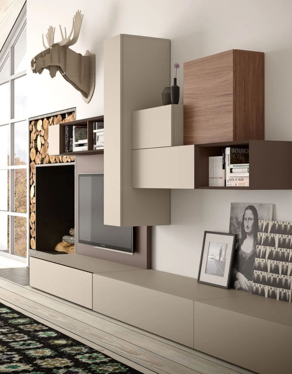 zona living con mobili beige e in legno