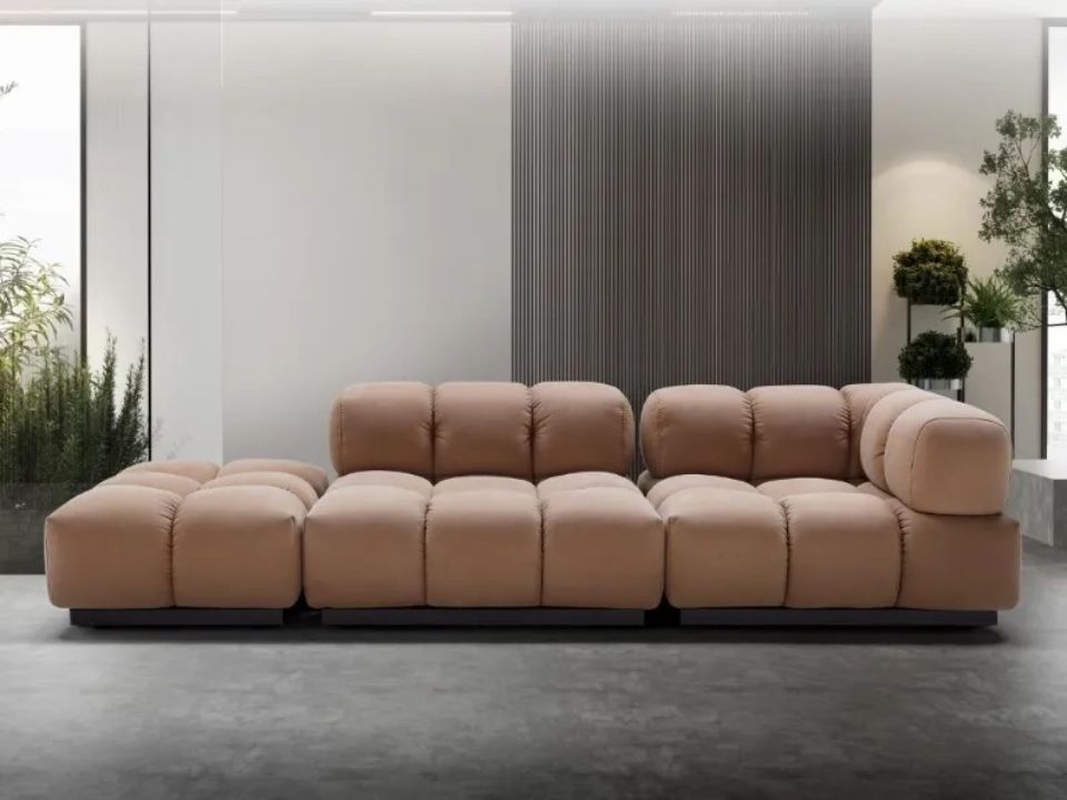 divano di design color ruggine chiaro