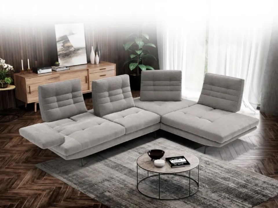 divano angolare a 4 posti grigio