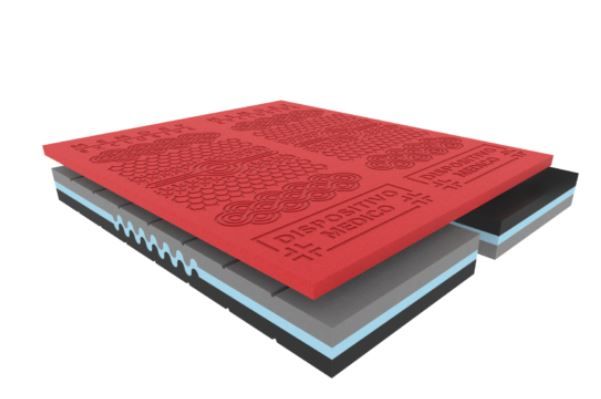 Un modello 3D di un materasso con la scritta