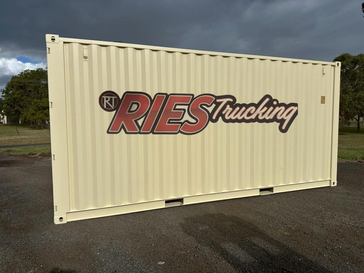 Ries Trucking Is Written On The Side Of A Shipping Container — Ries Trucking in Tara, QLD