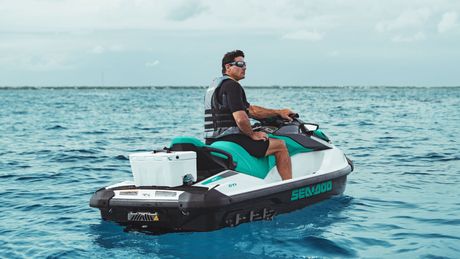 A man riding on a jet ski