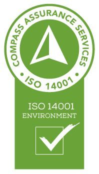 The logo for compass assurance services iso 14001 environment