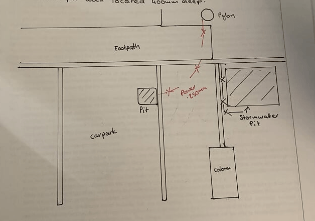 Utility Locating Sketch — Sydney, NSW — GPR Scanning Australia Pty Ltd