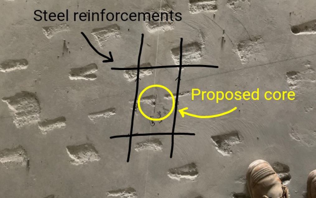 Proposed Core Between Steel Reinforcements — Sydney, NSW — GPR Scanning Australia Pty Ltd