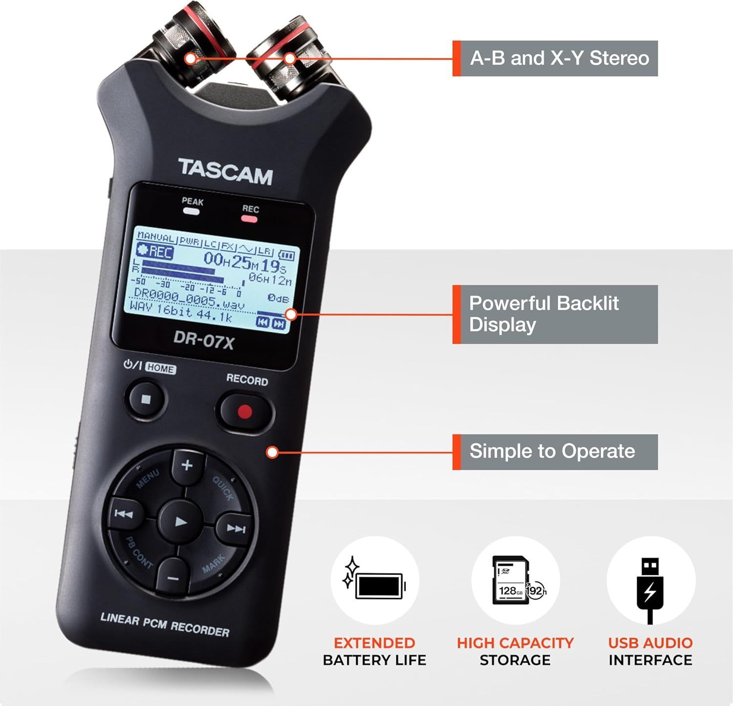 Tascam DR-07X מכשיר הקלטה