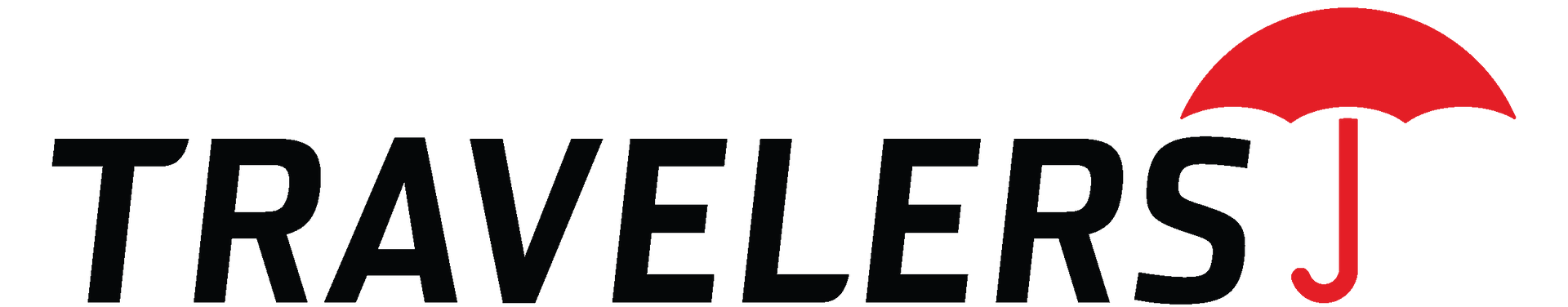Travelers logo with a red umbrella in the middle