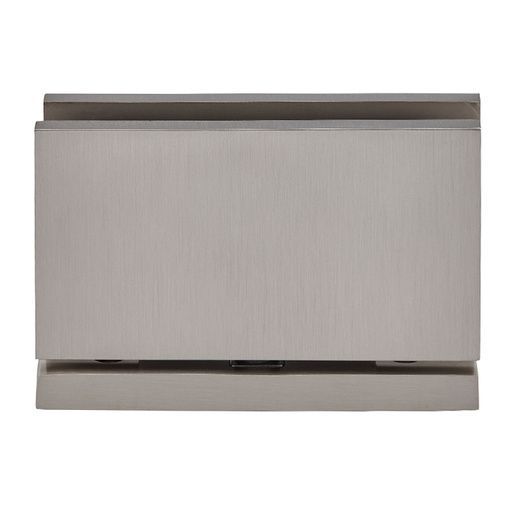 brushed stainless steel glass hinge.