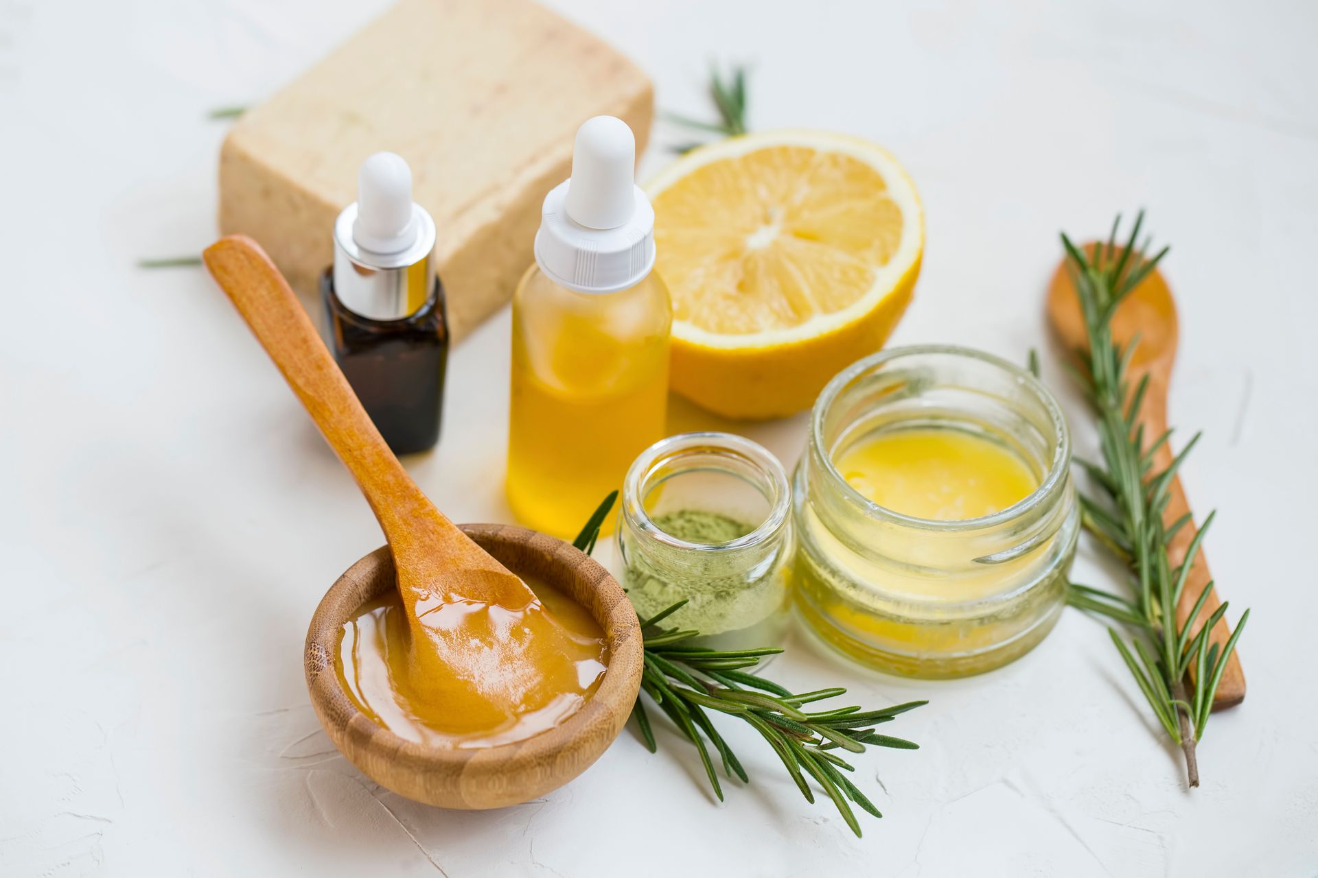 There are many different types of cosmetics on the table.