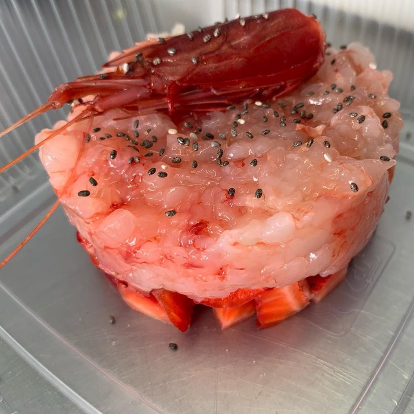 tartare con gambero rosso