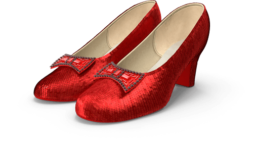 Ruby Red Slippers from the movie, Wizard of Oz