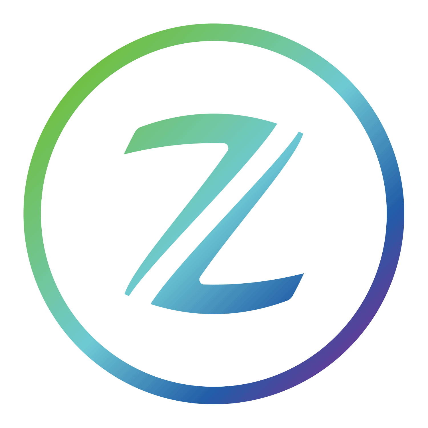 White circle with the letter 