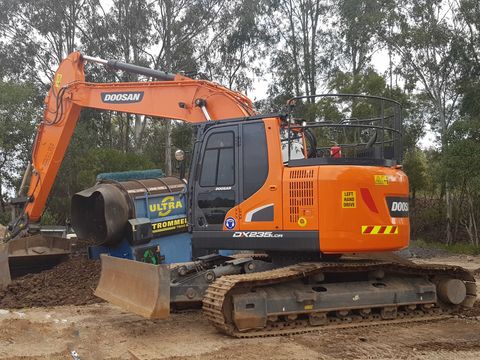 Excavator Moving Soil — Earthmoving in Glenview, QLD
