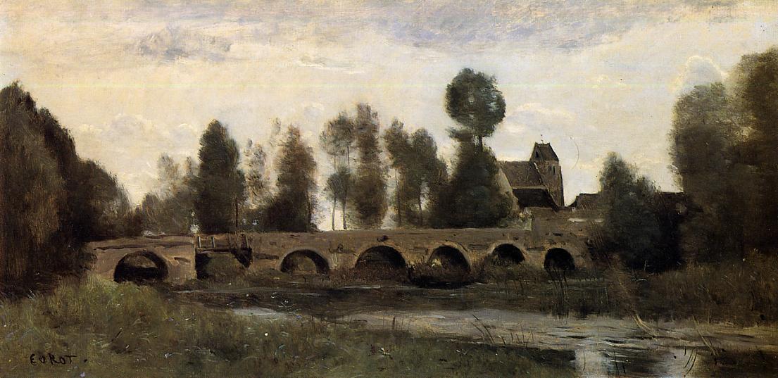 Peinture de Corot du Pont de Grez-sur-Loing