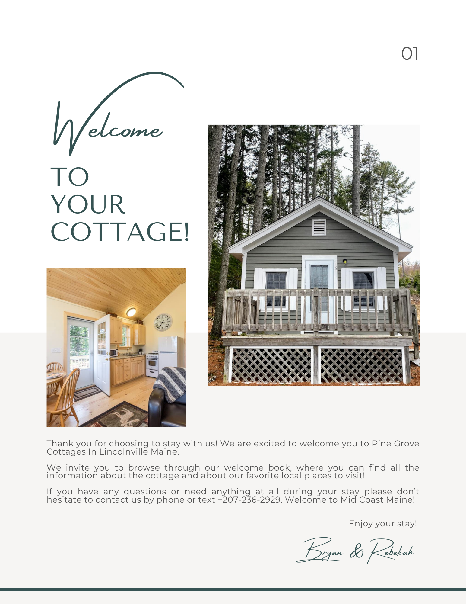 A welcome to your cottage brochure with a picture of a small house.
