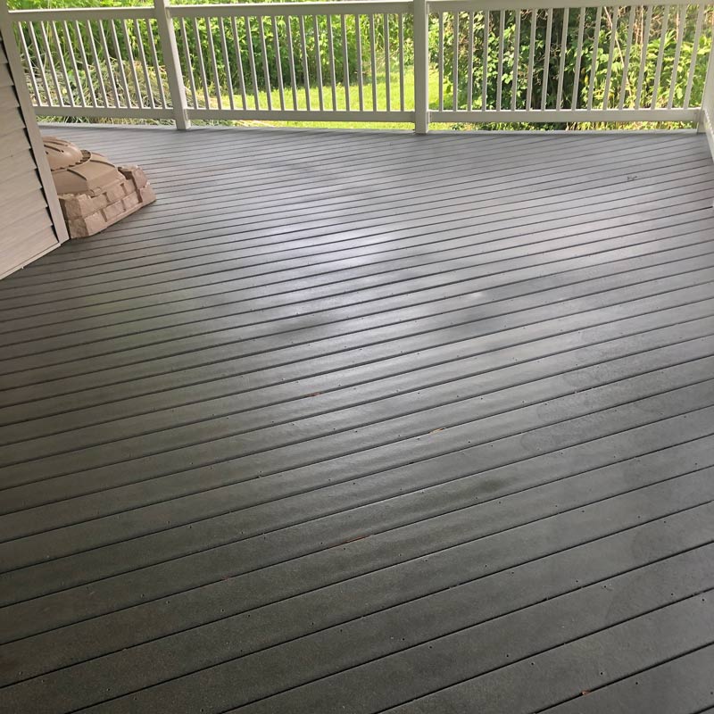 Back Porch Repainted in Madison Wisconsin with a Grey Exterior Paint
