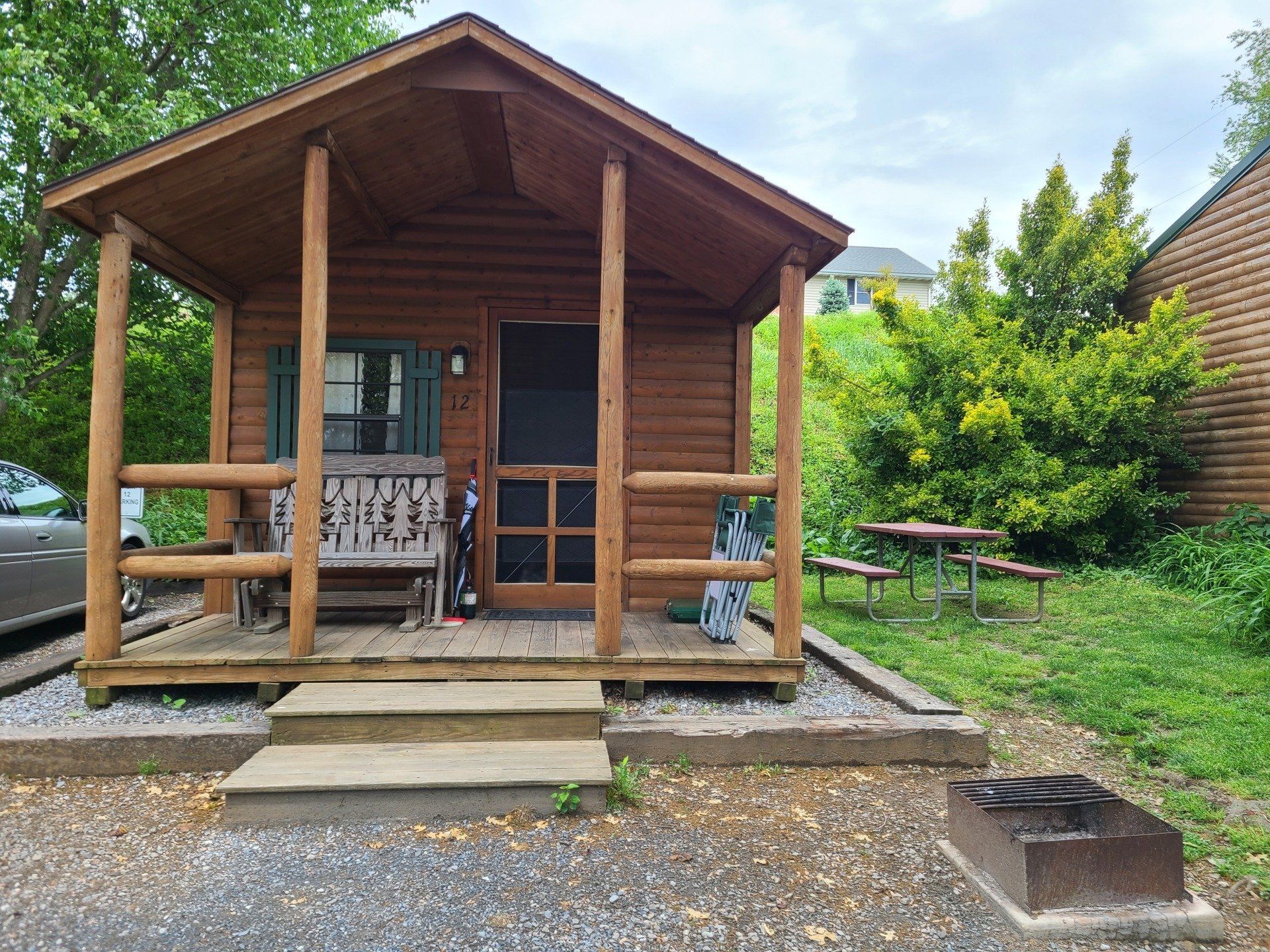 Plenty of Room to Sit Back & Relax on the Front Porch with our Cabins