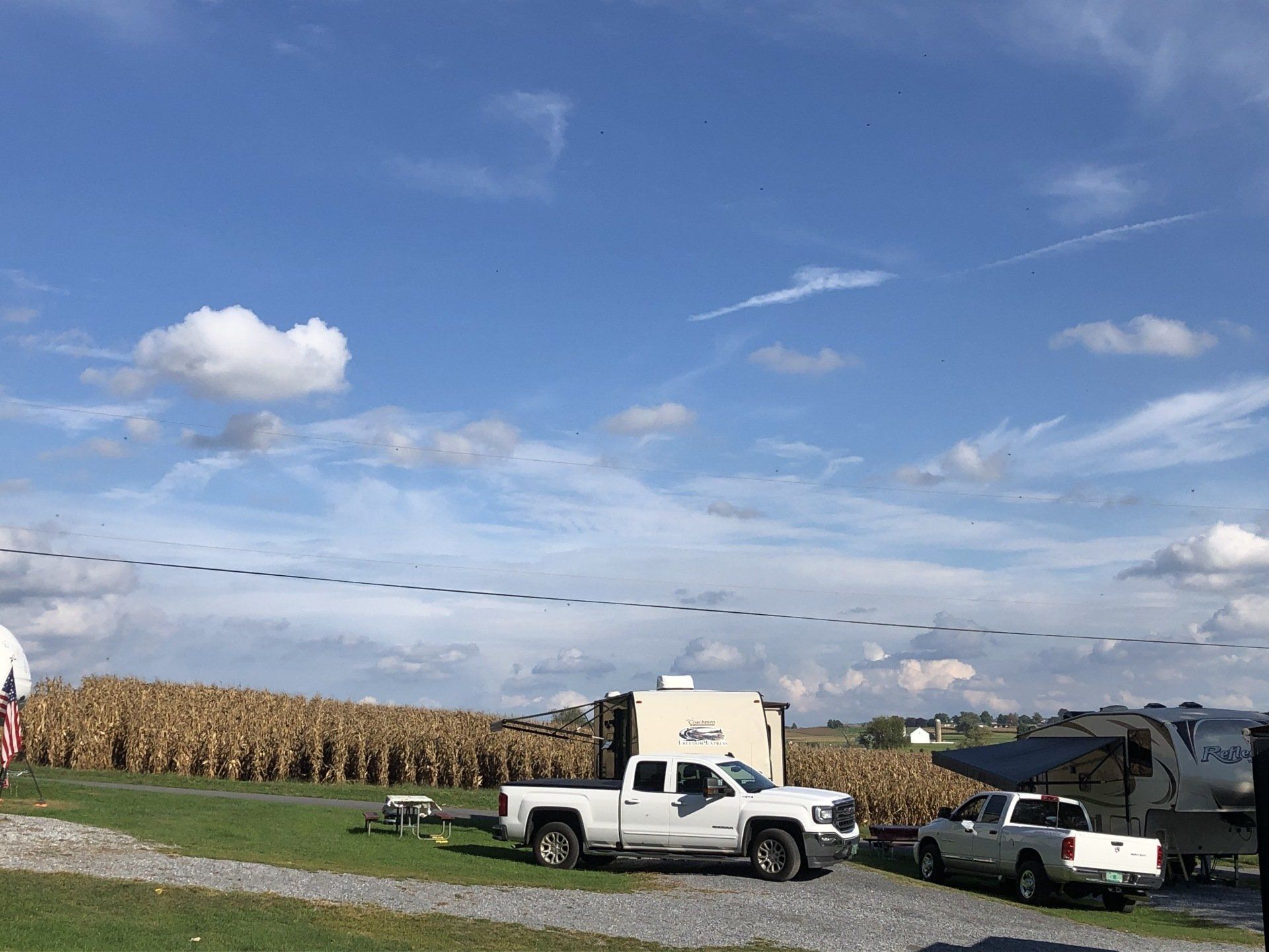 A pleasant setting next to a neighboring cornfield