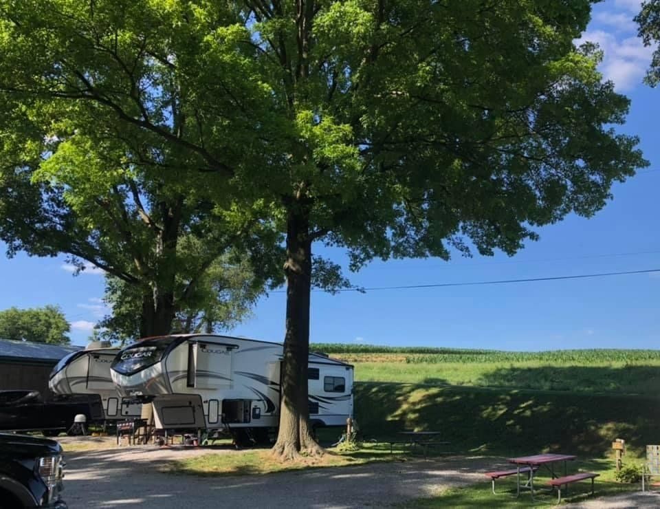 This RV Spot Has  A Small Deck