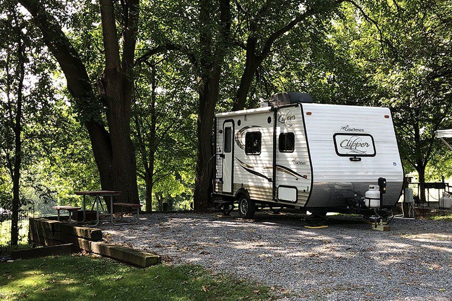 Camper with Picnic table and room to stretch.