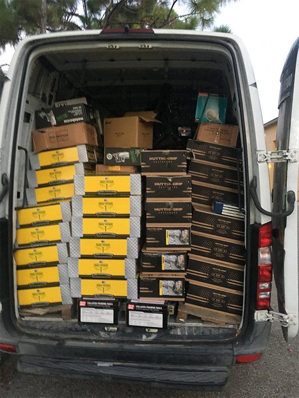 Courier Van Full of Hardware Tools Boxes — Fort Myers, FL — Gulf Coast Nail & Staple