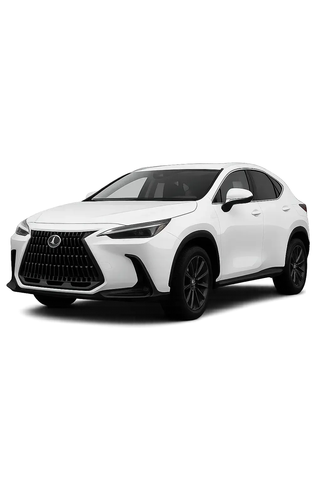 White Lexus NX SUV with black accents.