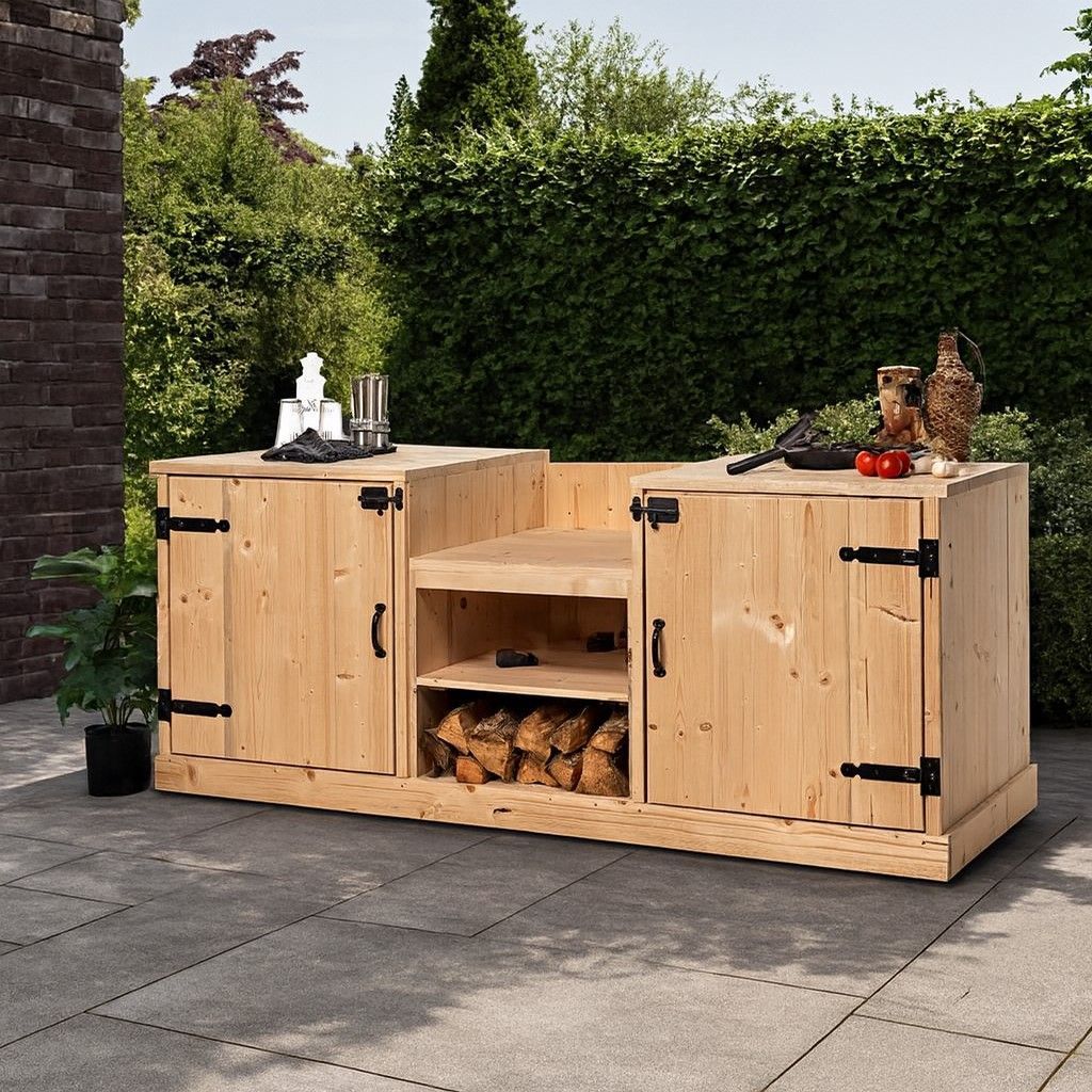 Steigerhouten buitenkeuken